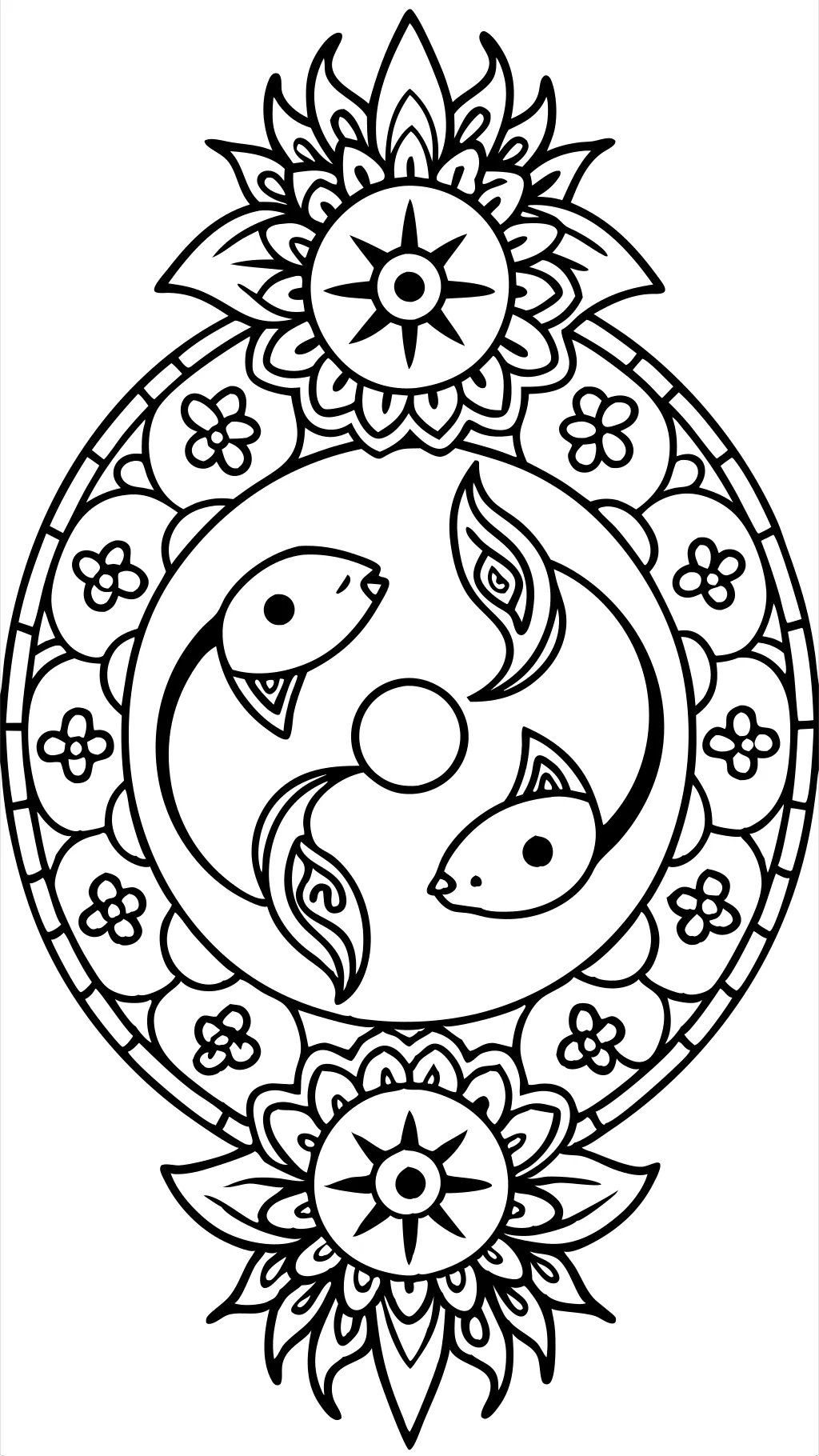 yin and yang coloring pages